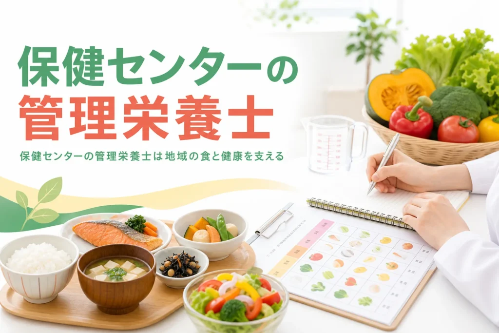 保健センターの管理栄養士の仕事を解説する記事のアイキャッチ