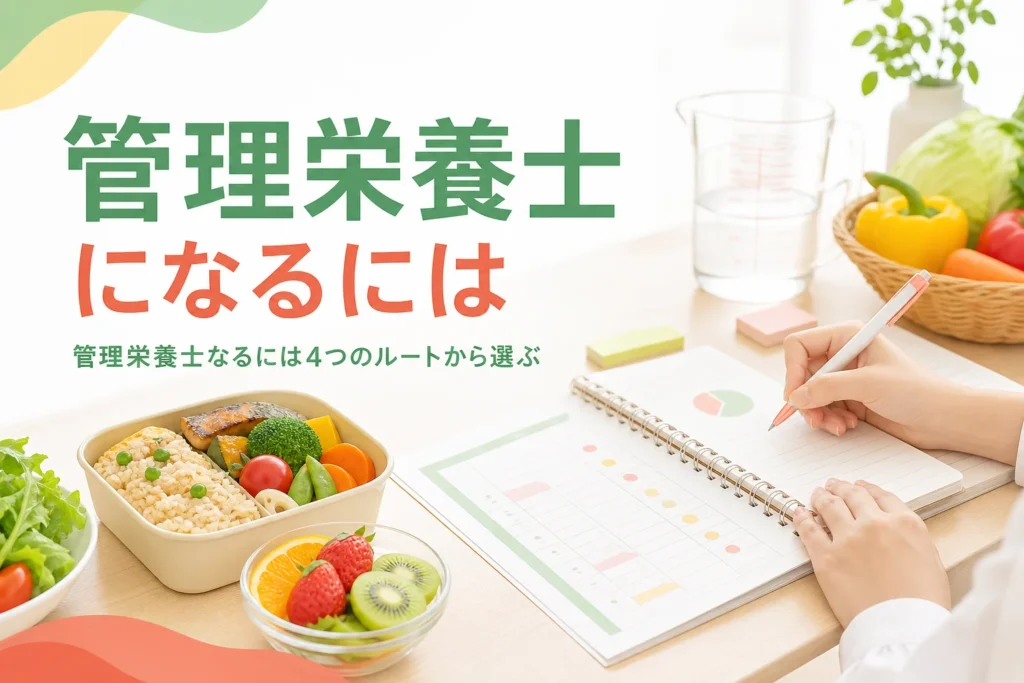 管理栄養士になるには4つのルートがあることを解説する記事のアイキャッチ