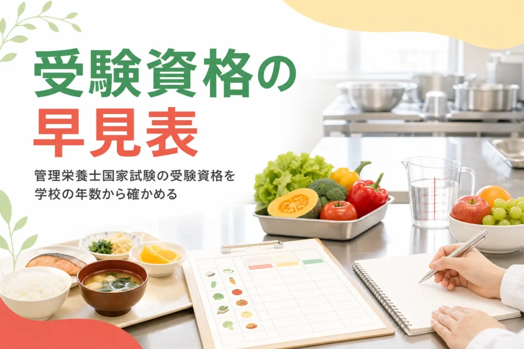 管理栄養士国家試験の受験資格を解説する記事のアイキャッチ
