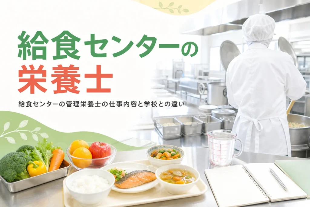 給食センターの管理栄養士・栄養士の仕事内容と学校との違いを解説する記事のアイキャッチ