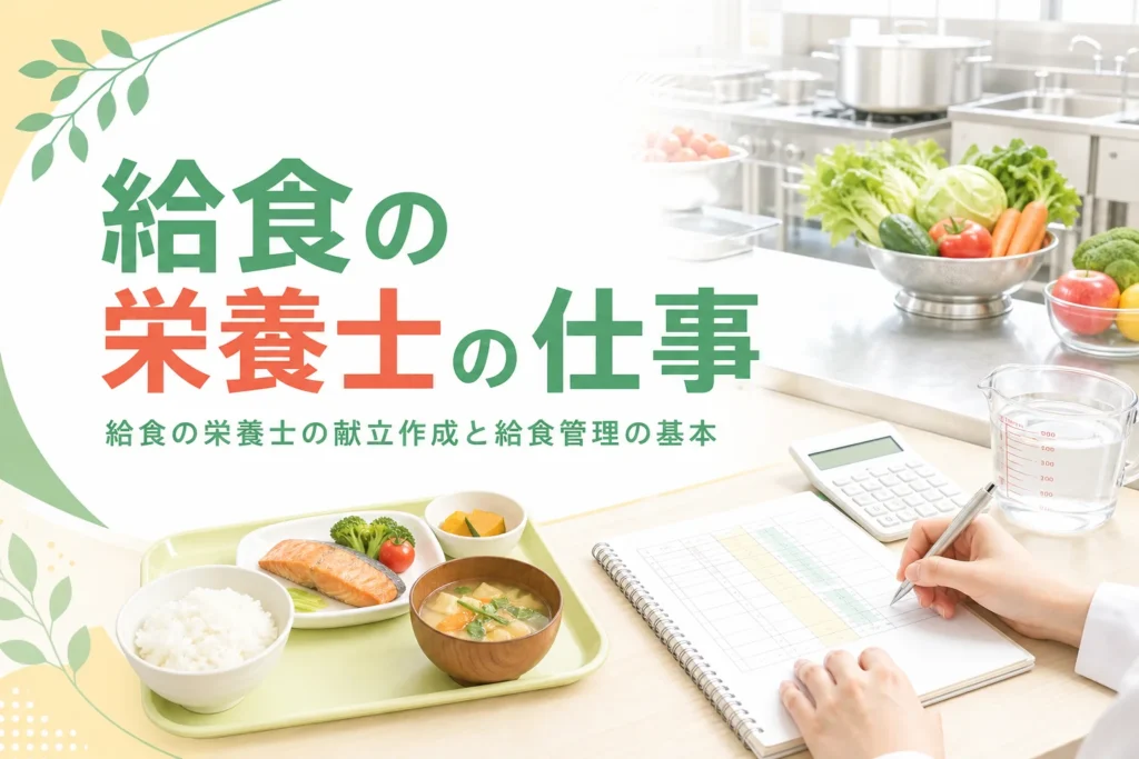 給食の栄養士の献立作成と給食管理の基本を解説する記事のアイキャッチ