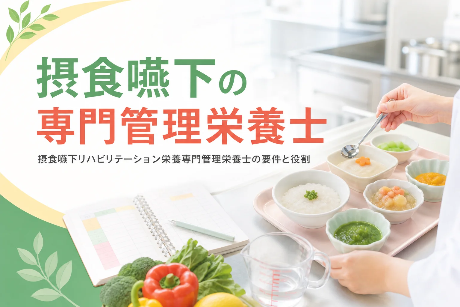 摂食嚥下リハビリテーション栄養専門管理栄養士の要件と役割を解説する記事のアイキャッチ