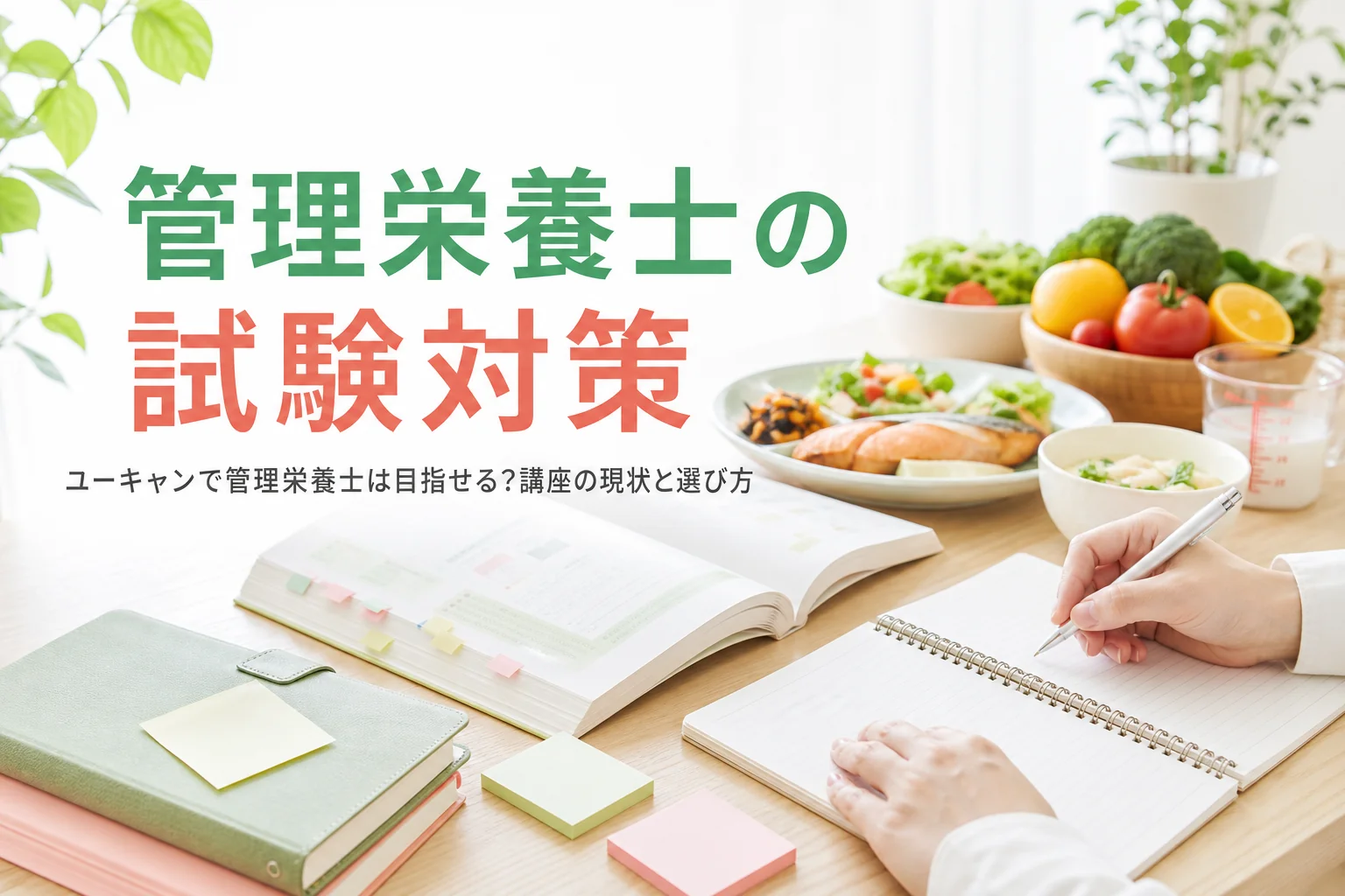 ユーキャンで管理栄養士を目指せるかと国家試験対策の選び方を解説する記事のアイキャッチ